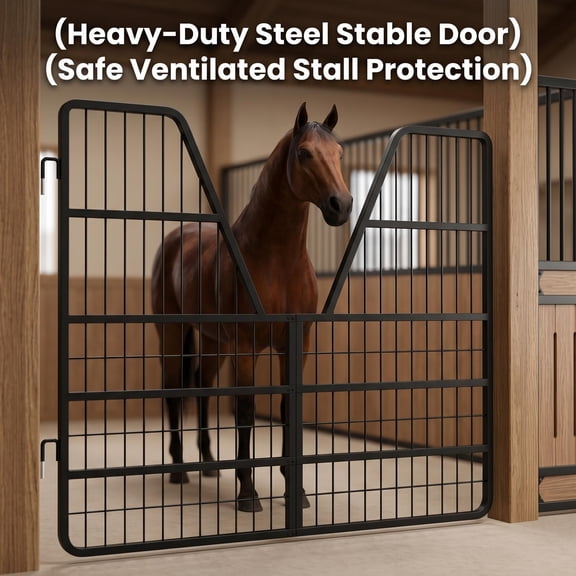 52" W 42" H Escape-Proof Horse Stall Gate, Stall Fronts with Secure Locking System, Stable Barriers for Training Facilities