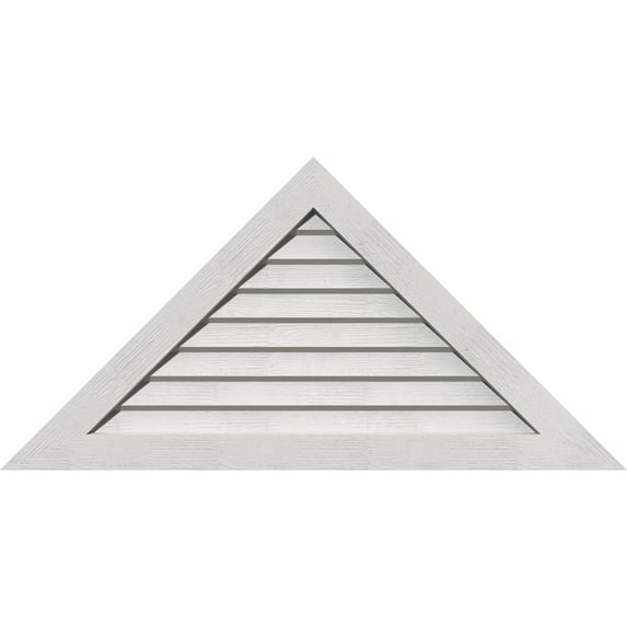 52"W x 10 3/4"H Triangle Gable Vent (77"W x 16"H Frame Size) 5/12 Pitch: Primed, Non-Functional, Rough Sawn Western Red Cedar Gable Vent w/ Decorative Face Frame