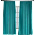 thumbnail image 1 of 52 W x 96 L Pinch Pleat Curtain Room Darkening Velvet Curtain Drapery Panel for Traverse Rod or Track, Living Room Bedroom Meetingroom Club Theater Patio Door (1 Panel), Chocolate outdoor curtains, 1 of 7