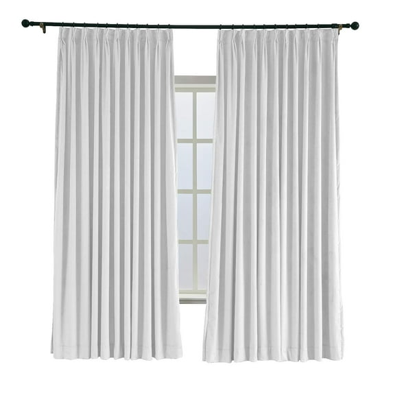 52 W x 96 L Pinch Pleat Curtain Room Darkening Velvet Curtain Drapery Panel for Traverse Rod or Track, Living Room Bedroom Meetingroom Club Theater Patio Door (1 Panel), Chocolate outdoor curtains