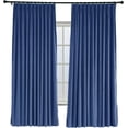 thumbnail image 1 of 52 W x 96 L Pinch Pleat Curtain Room Darkening Velvet Curtain Drapery Panel for Traverse Rod or Track, Living Room Bedroom Meetingroom Club Theater Patio Door (1 Panel), Chocolate outdoor curtains, 1 of 7