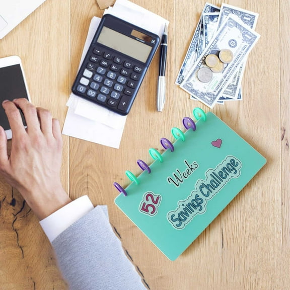 52-Week Money-Saving Binder with 8-Hole Design & 3 Slots Per Page – Durable Cash/Receipt Organizer for Financial Goals, Family Budgeting, and Money Education (Includes Progress Tracker)