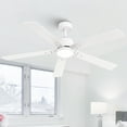thumbnail image 1 of 52" Modern White 	Reversible DC Motor Ceiling Fan with Light and Remote for Bedroom and Dining Room, 1 of 9