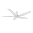 thumbnail image 1 of 52" White Flush Mount Plywood Smart Indoor Ceiling Fan with LED Light and Remote Control, 1 of 8