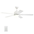 thumbnail image 1 of 52" White Indoor Ceiling Fan with LED Light Kit and Wall Control, Reversible AC Motor, 1 of 6