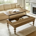 thumbnail image 1 of 52" Wide Lift Top Coffee Table with Storage Solid Wood Legs Center Table Living Room, 1 of 9