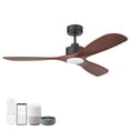 thumbnail image 1 of 52” Wood Smart Ceiling Fans with Lights Remote,Quiet DC Motor,Outdoor Indoor Ceiling Fan,Voice Control via WIFI Alexa App,Dimmable,Modern Black Lighting& Ceiling Fan for Bedroom Patio Porch, 1 of 7