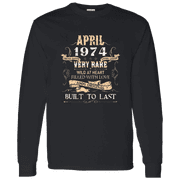52 Years Old 52Nd Birthday Legend Vintage April 1974 Bday Long Sleeve Shirt