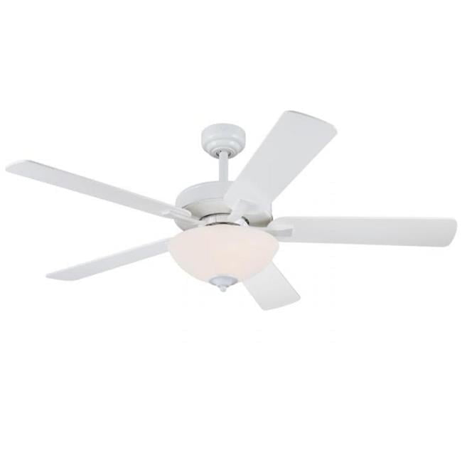 Albert 52'' White LED Ceiling Fan with Frosted Glass Light
