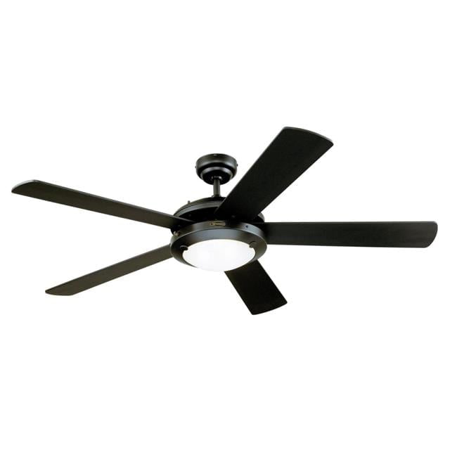 Matte Black 52-Inch Ceiling Fan with LED Light