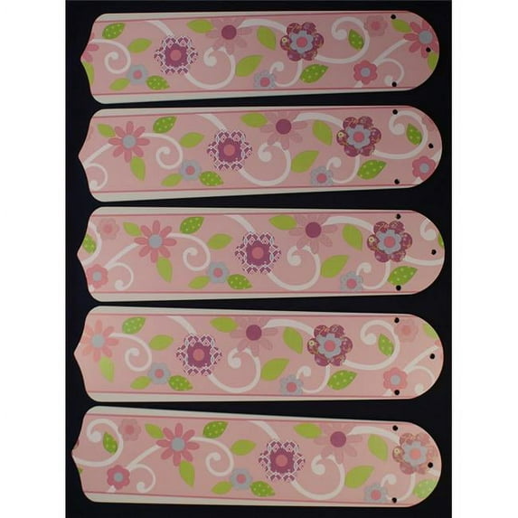 52 in. New Flowers Floral Decor Ceiling Fan Blades, Pink & Purple