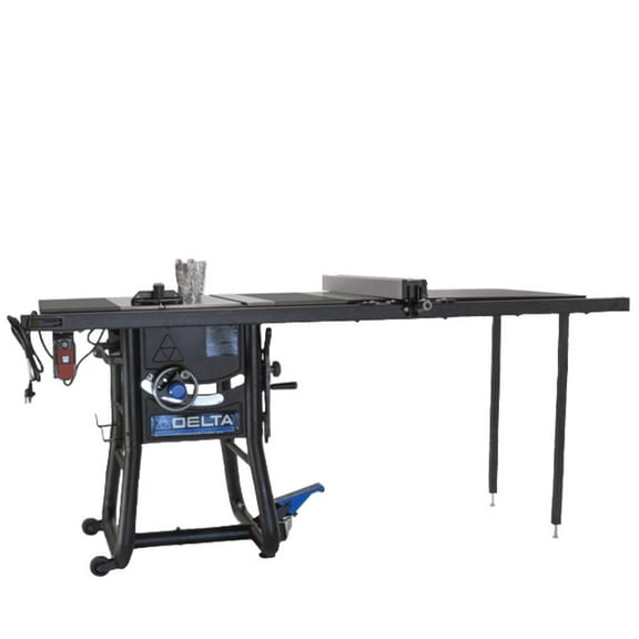 52 in. Rip Capacity Contractor Table Saw with Steel Extensions and 1 HP Dust Collector