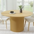 thumbnail image 1 of 52 in. Soild Wood Natural Oak Dining Table Round Kitchen Table, 1 of 1
