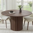 thumbnail image 1 of 52 in. Soild Wood Walnut Dining Table Round Kitchen Table, 1 of 5
