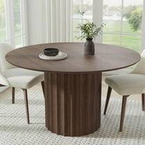 52 in. Soild Wood Walnut Dining Table Round Kitchen Table
