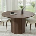 thumbnail image 1 of Dovelina 52 in. Soild Wood Walnut Dining Table Round Kitchen Table, 1 of 5
