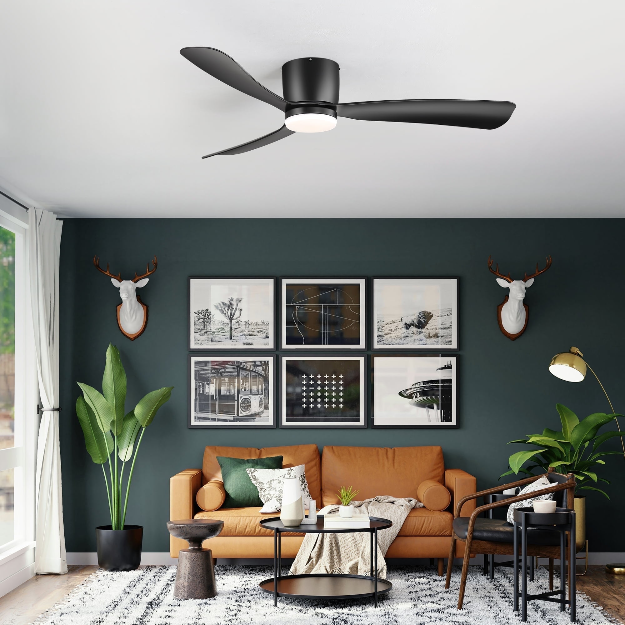 52 inch Ceiling Fan with Light and Remote Control - 3 ABS Blades ...