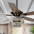 thumbnail image 1 of Modern 52 inch Ceiling Fan with 4 Lights Remote Control Crystal Chandelier Fan, Black, 1 of 15