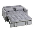 thumbnail image 1 of 52 inch Convertible Pull - Out Trundle Sofa Bed, Velvet Upholstered Loveseat with Adjustable Sleeper, Multi - Functional Couch for Small Spaces, Light Gray, 1 of 7