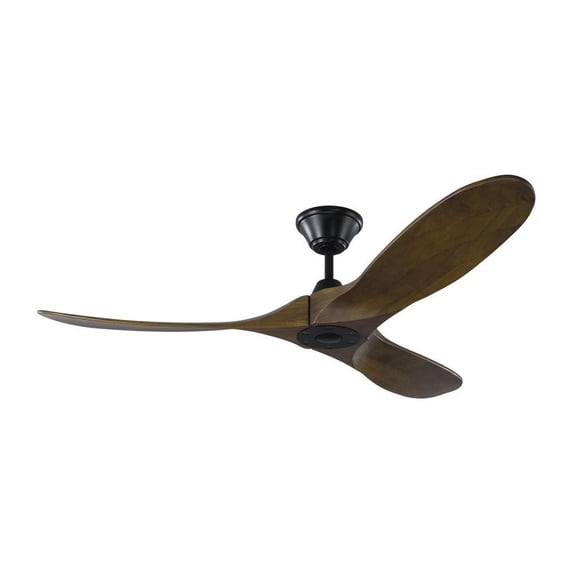 52 inch Propeller Ceiling Fan with Remote Control (3-Blade)-Matte Black Finish-Dark Walnut Blade Color Bailey Street Home 96-Bel-2884860