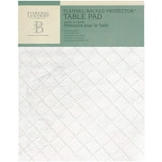 52 inch Round Embossed Vinyl Cut to Size Dining Table Pad Protector with Flannel Backing