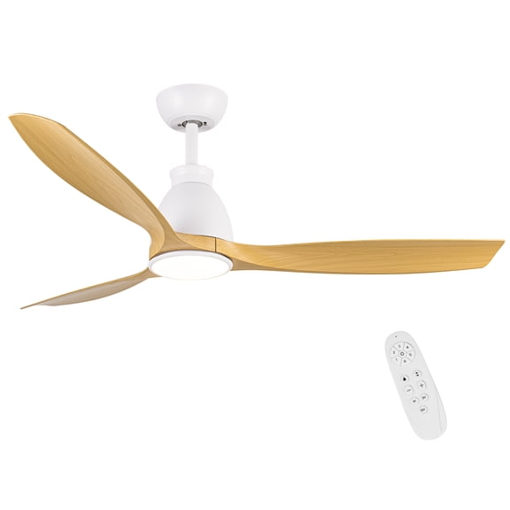 52 inch indoor black ceiling fan with LED light,White&Walnut