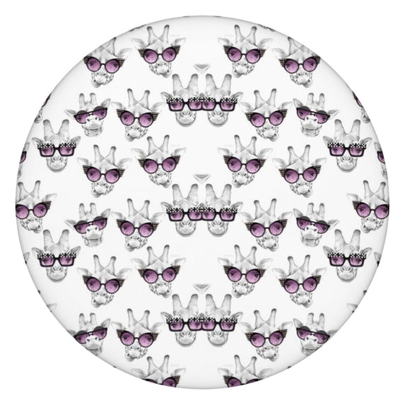 52 inch round tablecloth – giraffe pattern, waterproof and elastic edge, picnic table cover for outdoor decor