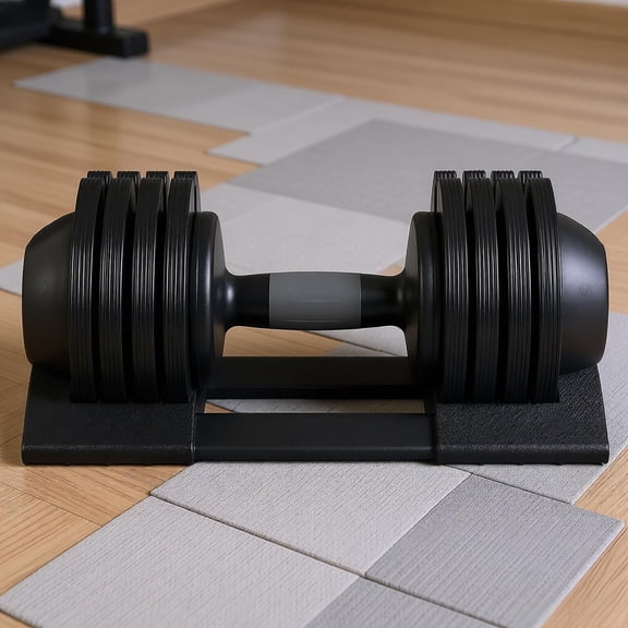 52 lbs Adjustable Dumbbell Set with Rubber Coated Plates & Storage Tray, 2-in-1 Quick Change Dumbbell for Home Gym Strength Training, Fitness Equipment for Men Women Arm Leg Muscle Building