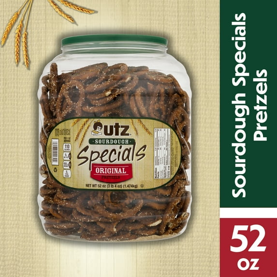 52 oz Utz Original Sourdough Specials Pretzels Barrel