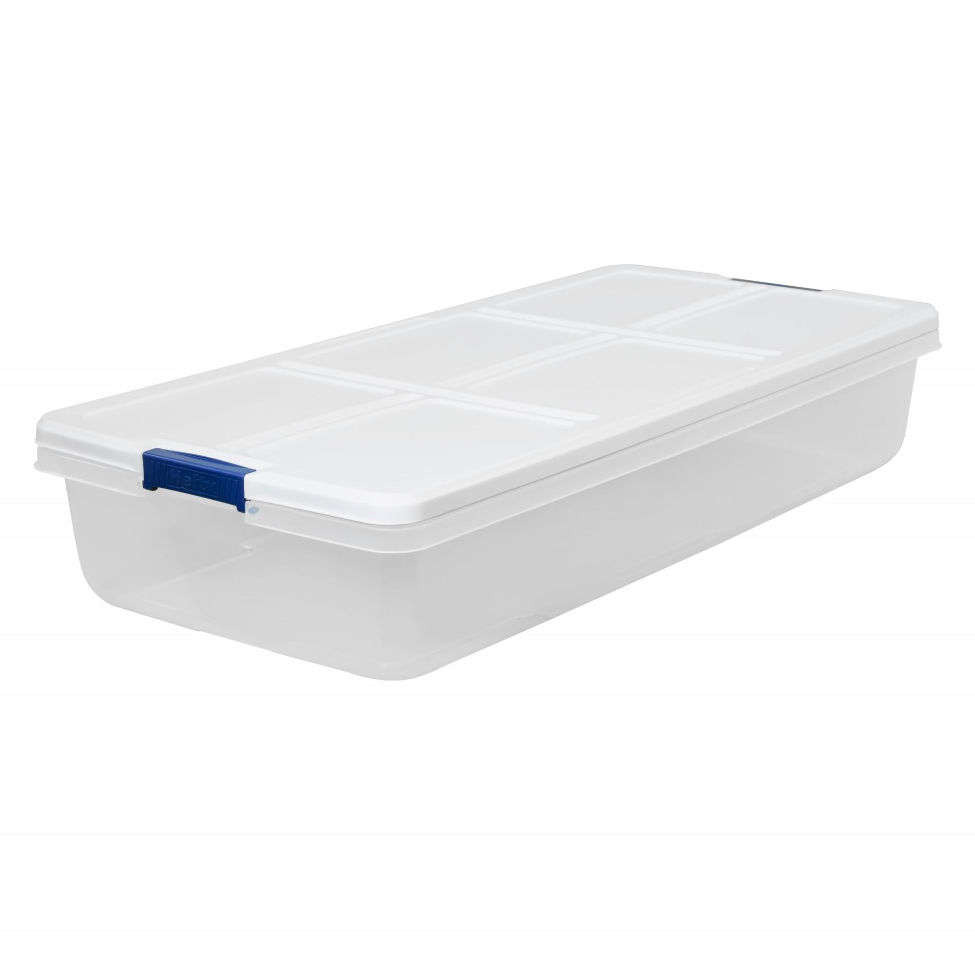 Project Source Large 13-Gallons (52-Quart) Clear, White Underbed Tote with  Latching Lid in the Plastic Storage Containers department at