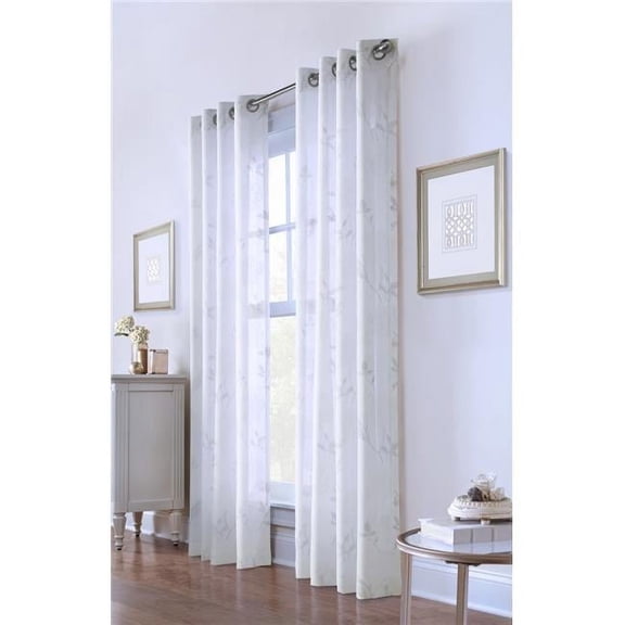 52 x 108 in. Giardino Grommet Curtain Panel Window Dressing, White