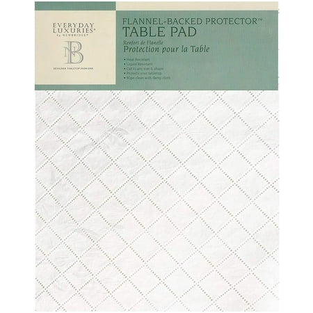 52 x 120 inch Rectangle Embossed Vinyl Cut to Size Dining Table Pad Protector with Flannel Backing