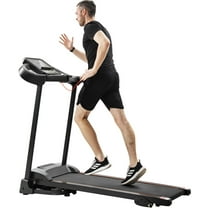 52'' x 23.7'' x 46.5'' Folding Exercise Treadmills for Home, Smart Exercise Machine Treadmills w/Audio Speakers, 15.5'' Wide Tread Belt, 12 KM/h Speed, Easy Assembly Motorized Running Machine, S1548
