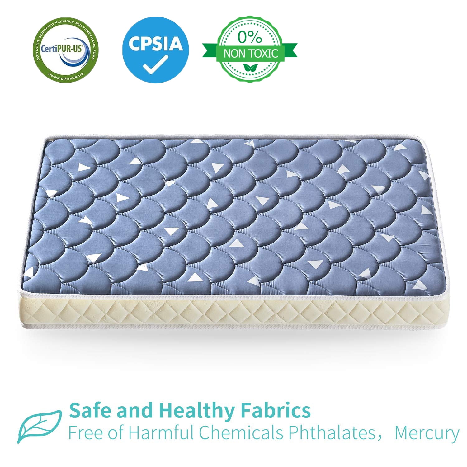 52"x 28" Pack and Play Mattress Pad, Crib and Toddler Mattress Portable