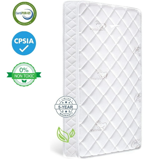 52"x 28" Pack and Play Mattress Pad, Crib and Toddler Mattress Portable