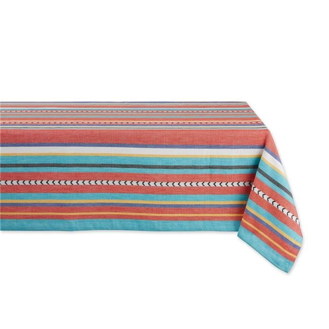 Verano Stripe Multicolor Cotton Square Tablecloth, 52x52