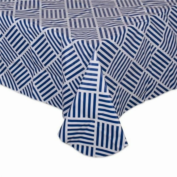 52 x 70 in. Grid Vinyl Tablecloth - Navy