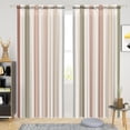 thumbnail image 1 of 52 x 84 Inch Stripe Curtains for Living Room Bedroom Decor Farmhouse Style Curtains Geometric Striped Thick Linen Summer Insulated Light Filtering Curtain Window Treatment Drapes 2 Panels, 1 of 6