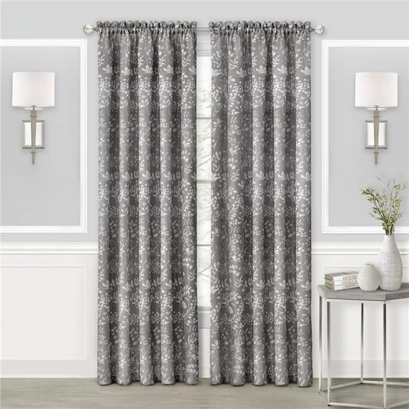 52 x 84 in. Charlotte Rod Pocket Window Curtain Panel, Grey