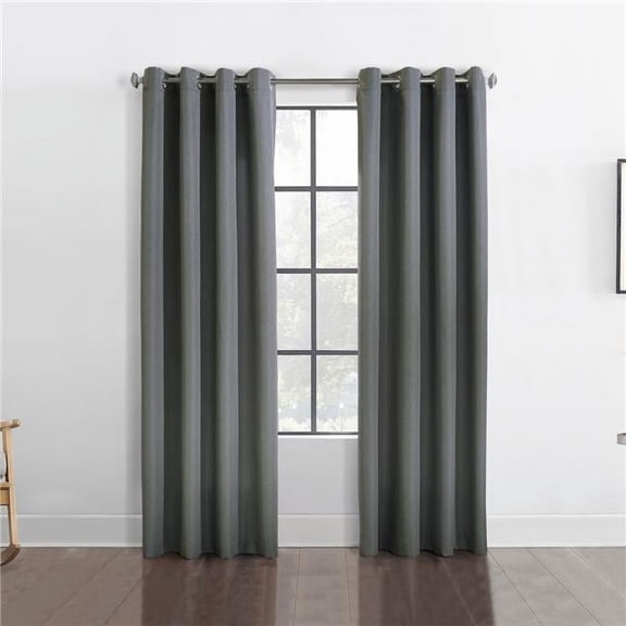 52 x 95 in. Margaret Light Filtering Grommet Curtain Panel, Charcoal