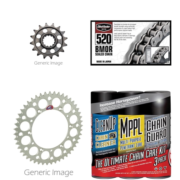 520 BMOR Chain Natural with MAXIMA Wax Kit, RENTHAL Front Steel & Rear Aluminum Sprocket Kit for Street SUZUKI GSX-R600 520 Conversion 2011-2017