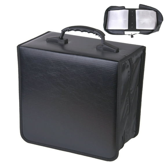 520 Capacity Disc CD DVD Storage Bag Portable PU Leather Wallet Holder Case Box Organizer, Black