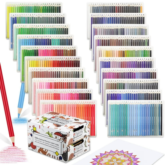 520 Colored Pencils, Rich Pigmented Soft Core Coloring Pencils, Pre-sharpened Color Pencil Set with DIY Color Chart, Artist Quality Colored Pencils for Adult Coloring, Kids & Artists Drawing Sketchin