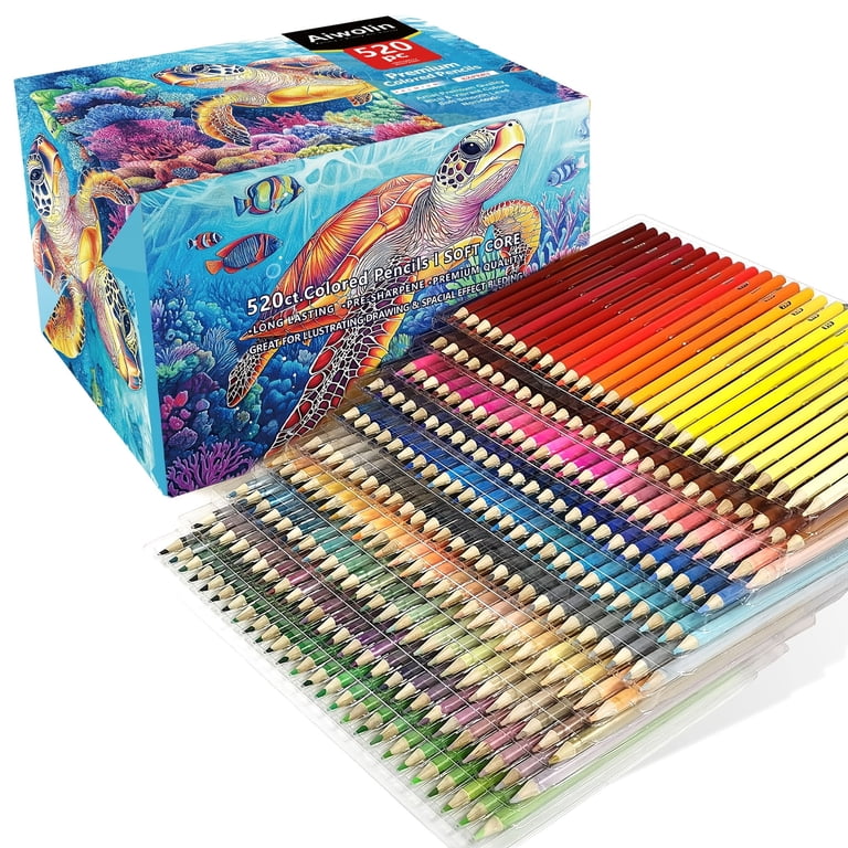 520 Colored Pencils, Rich Pigmented Soft Core Coloring Pencils