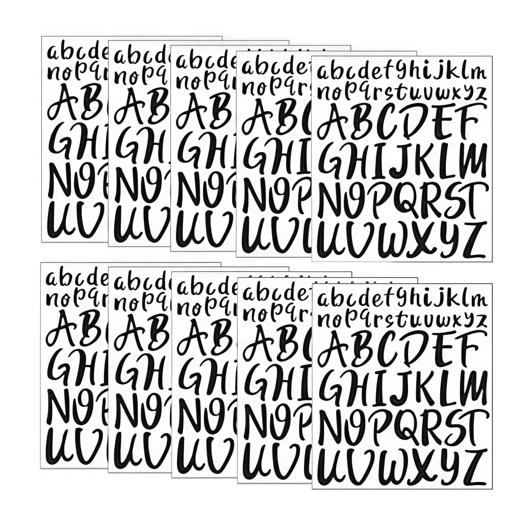 520 Pieces 10 Sheets Vinyl Letters Stickers, 2 inch 1 inchCapital ...