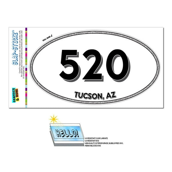 520 - Tucson, AZ - Arizona - Oval Area Code Sticker