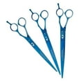 thumbnail image 1 of 5200 Blue Titanium Shears Professional Pet Grooming Straight Scissors (Full Set - All 3 Shears), 1 of 1