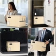 thumbnail image 1 of 5200°F Fireproof Document Box, Fire Important Document Organizer with Lock, Upgraded Heat Insulated Filing Storage Cabinet Office Organization (5200°F Fireproof Box, Off-white), 1 of 5