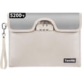thumbnail image 1 of 5200°F Fireproof Money Bag with Lock, Water Fireproof Document Bag with Zipper, 8 Layers Fire Insulation, Small Fireproof Safe Storage Pouch with Lock for Cash, Passport, (8.3" x 11", Beige, 1 of 18