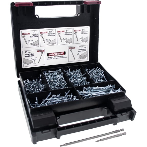 5200 Pocket Screw Kit- 700 Pieces T20 Pocket Hole Zinc Coated Screw Kit with 6 sizes of screws, 3in and 6in T20 Torx Drivers Included- All Screws needed for Pocket Hole